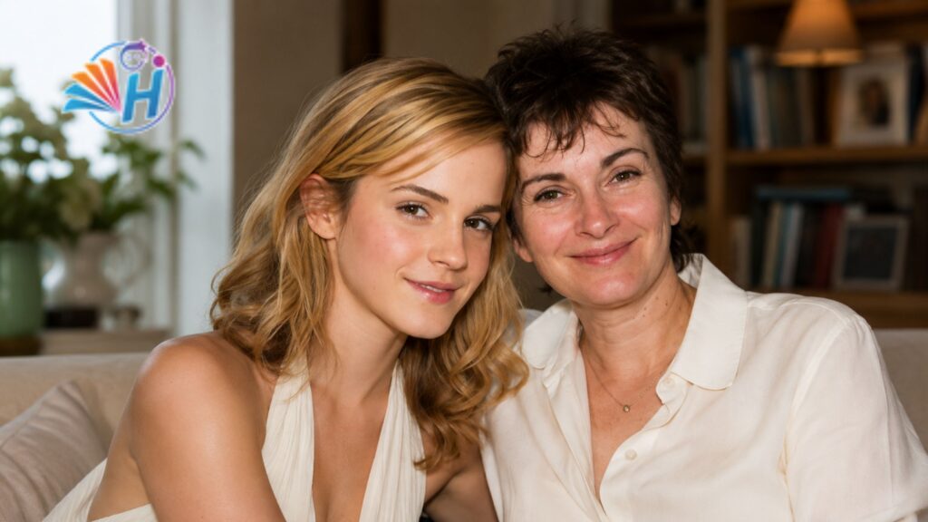 Jacqueline Luesby: The Mother Behind Emma Watson — Separating the Verified Record From the Noise Actress Emma Watson smiling warmly next to her mother, British lawyer Jacqueline Luesby, in a close-up portrait.